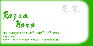 rozsa moro business card